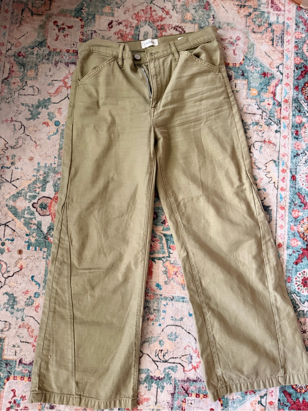 Frame Denim Olive Wide-Leg Chinos